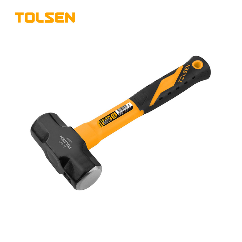 TOLSEN 25043 Sledge Hammer, 0.9kg (2lbs), Fiberglass Handle, Heat Treated, Black Painted | Model: 25043