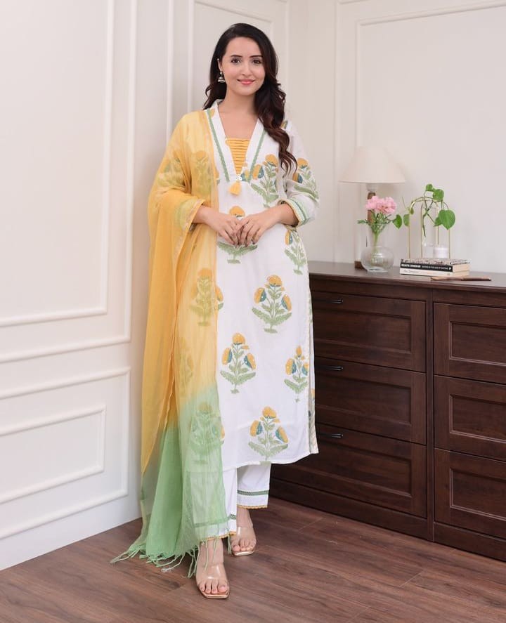 সুতি থ্রী-পিস - Image 1