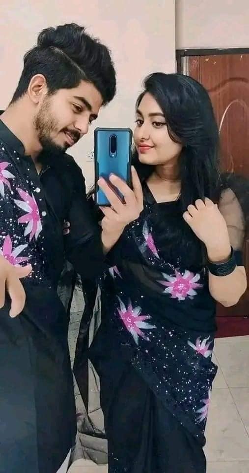 Hand Print Sharee Panjabi Couple Set_img_3