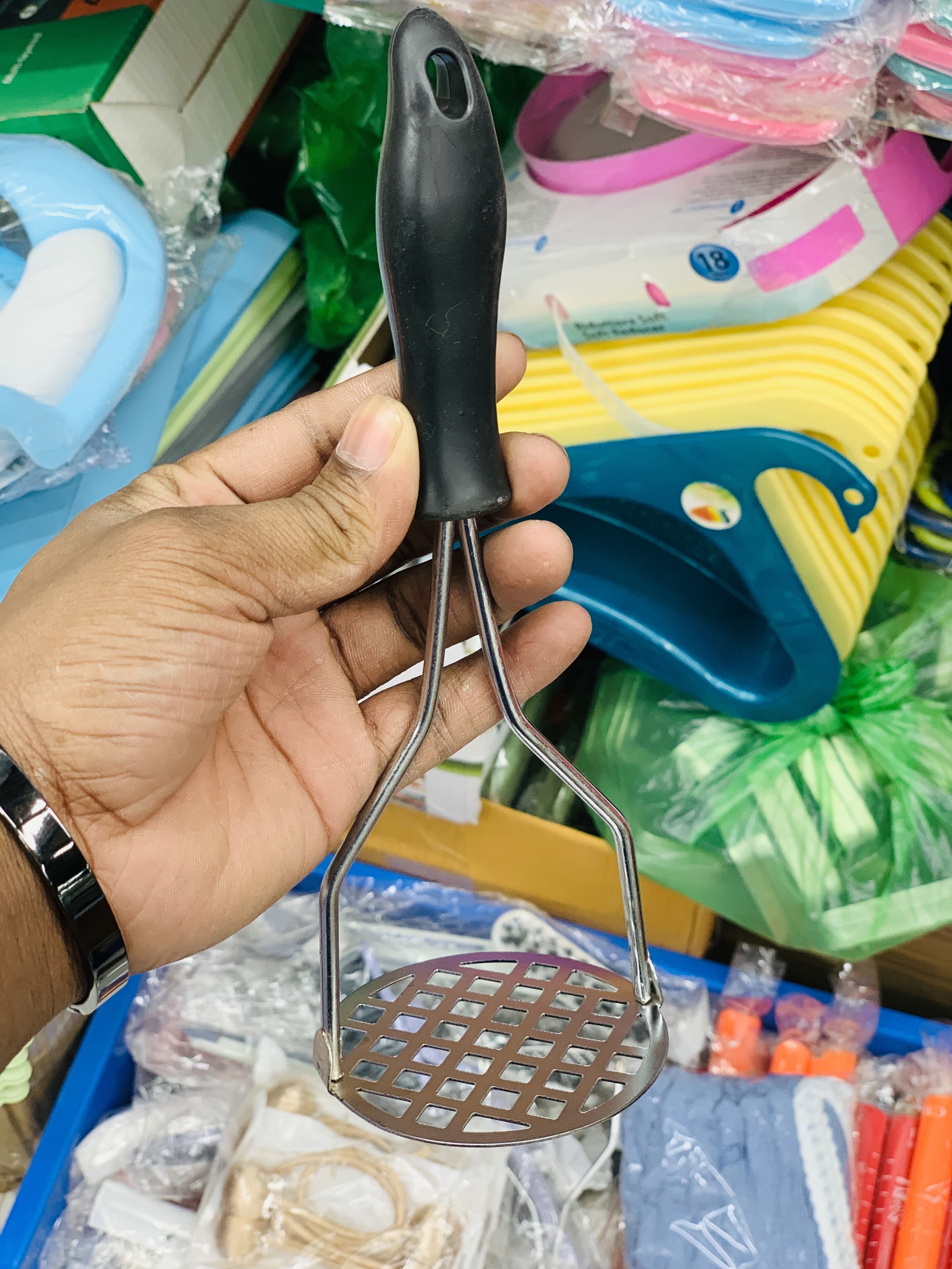 Stainless Steel Potato Press Masher / Burger Press Kitchen Tools Food Masher Crusher_img_4