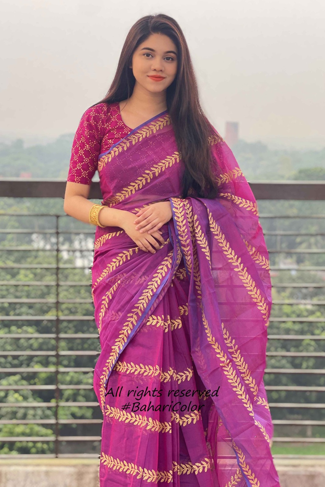 Block Print Sharee with Blouse Piece_img_7