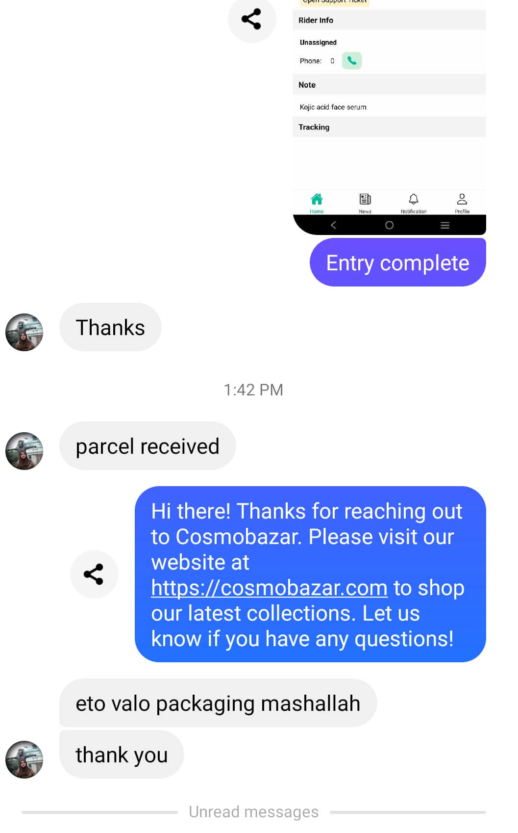 Customer review
