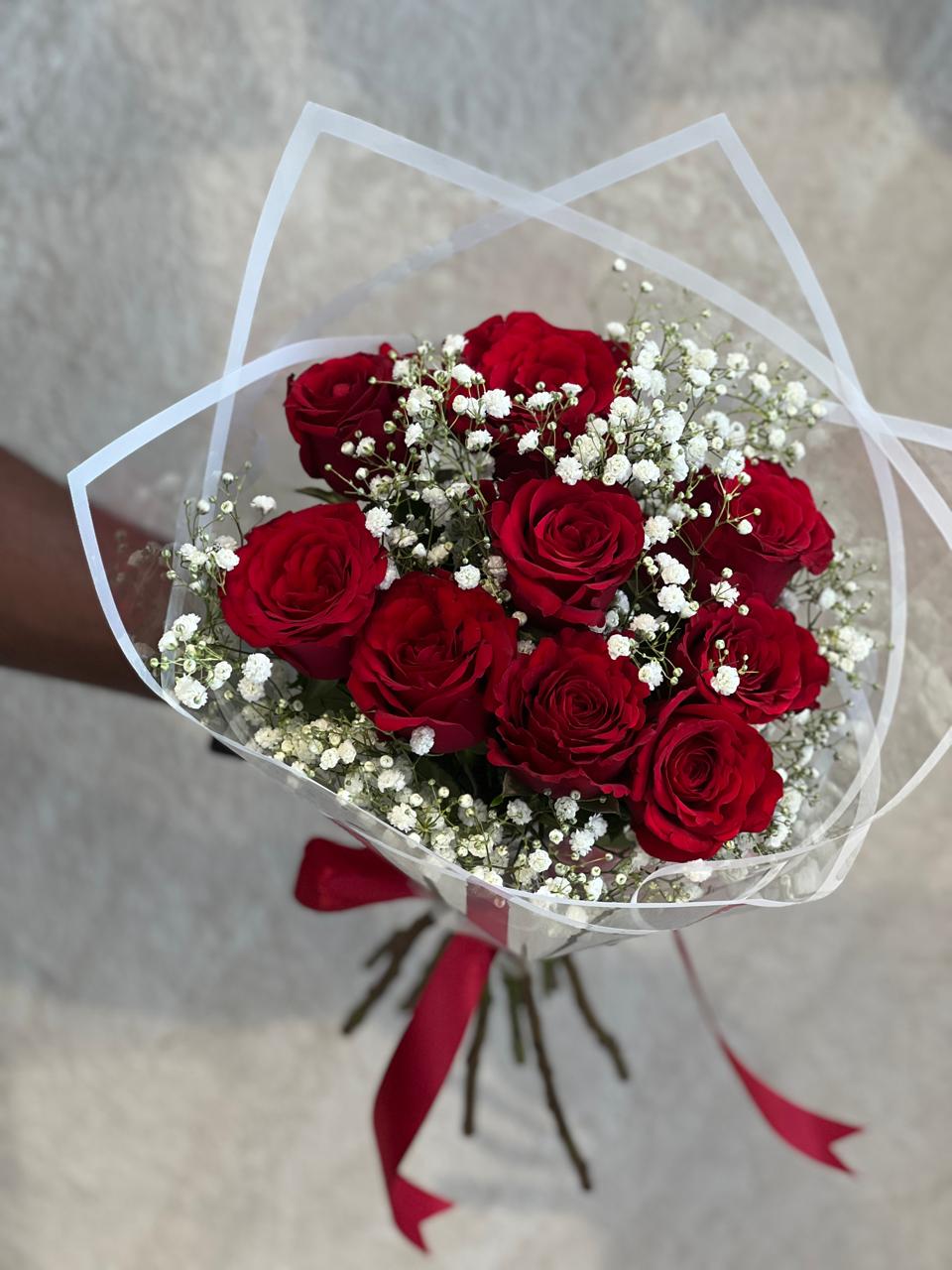 Red  roses clear paper wrapping_img_1