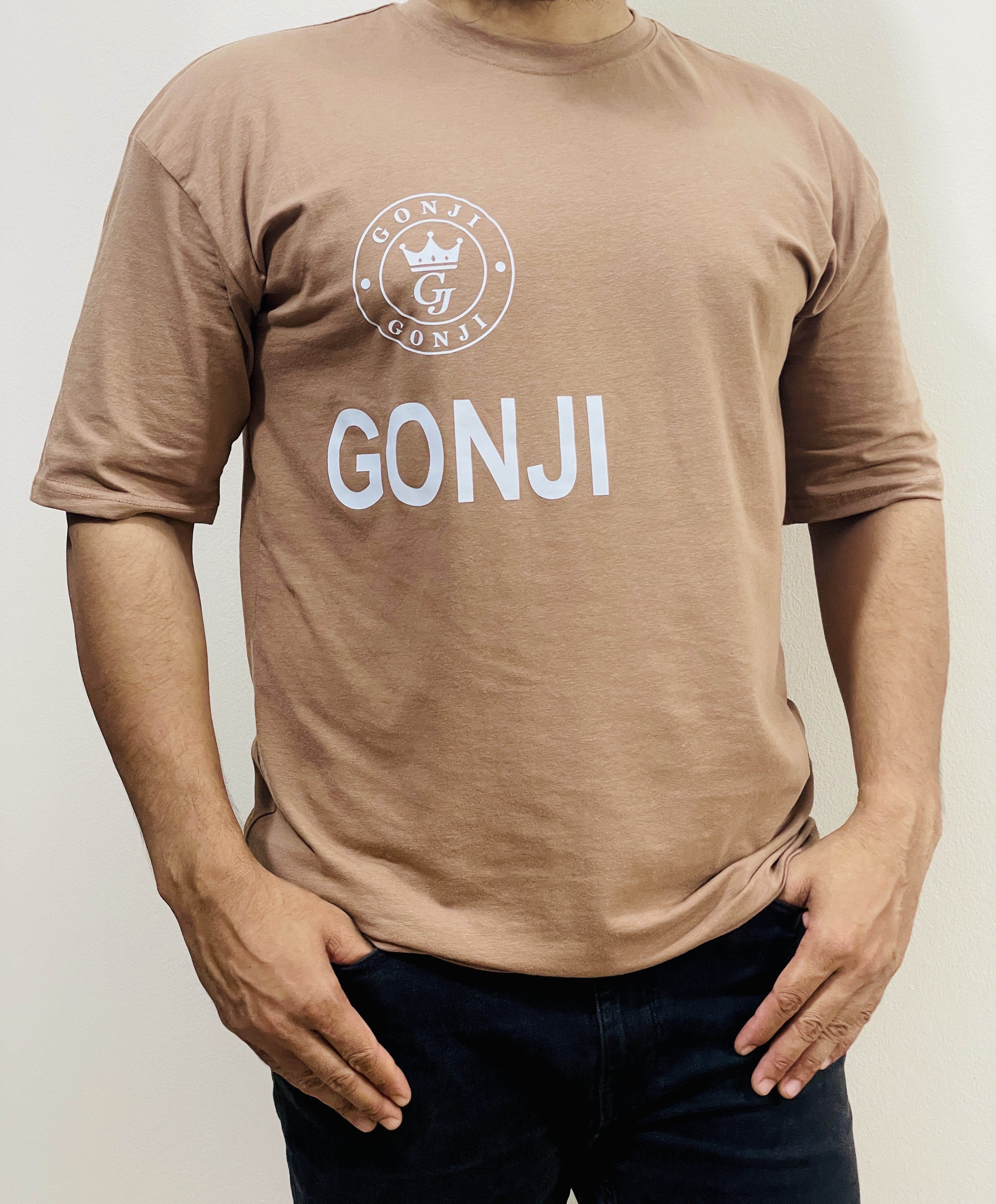 Gonji Printed Drop Shoulder – Classic Brown_img_1