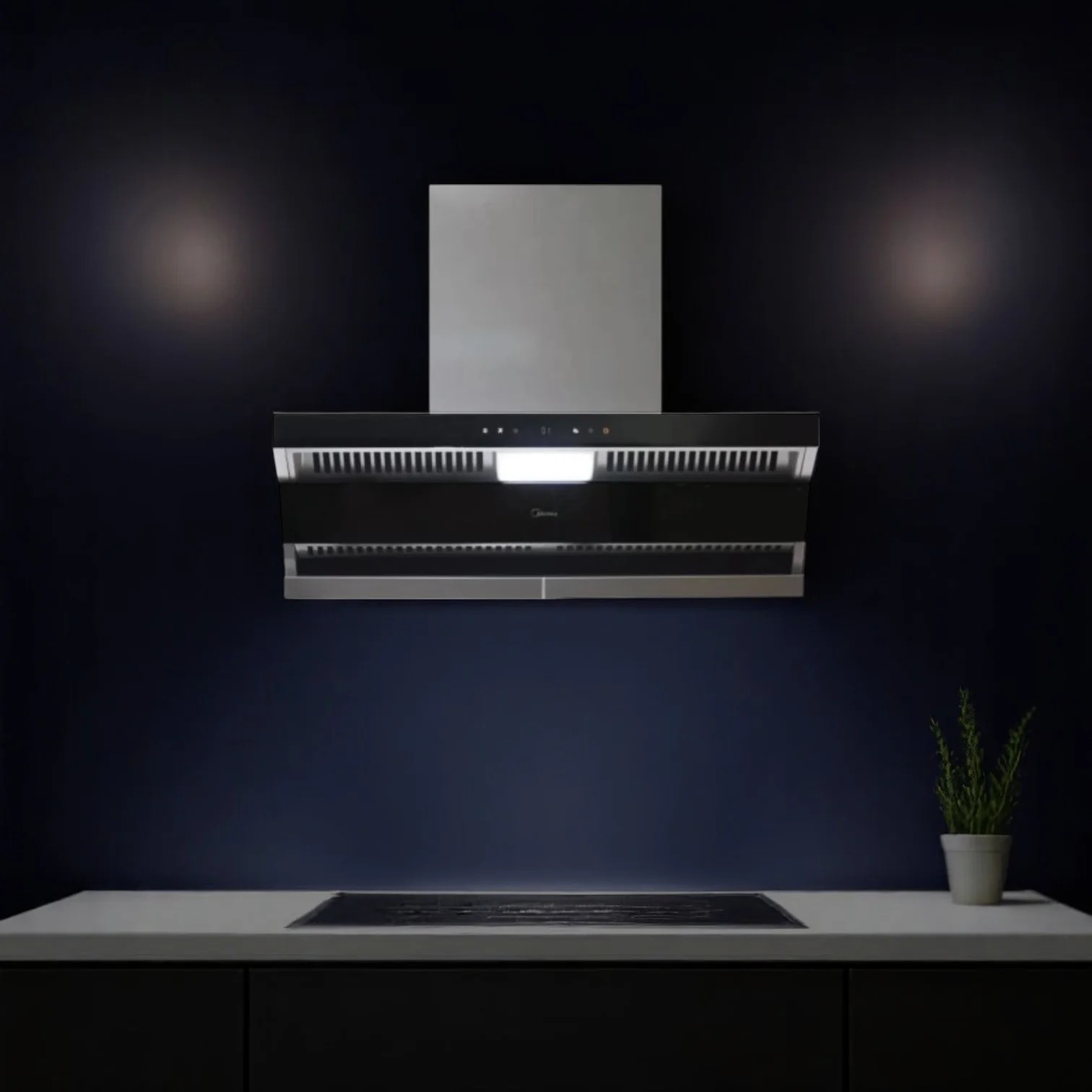 Midea Cooker Hood 36" Steam Wash CQ5 (Black) M-1348-KH