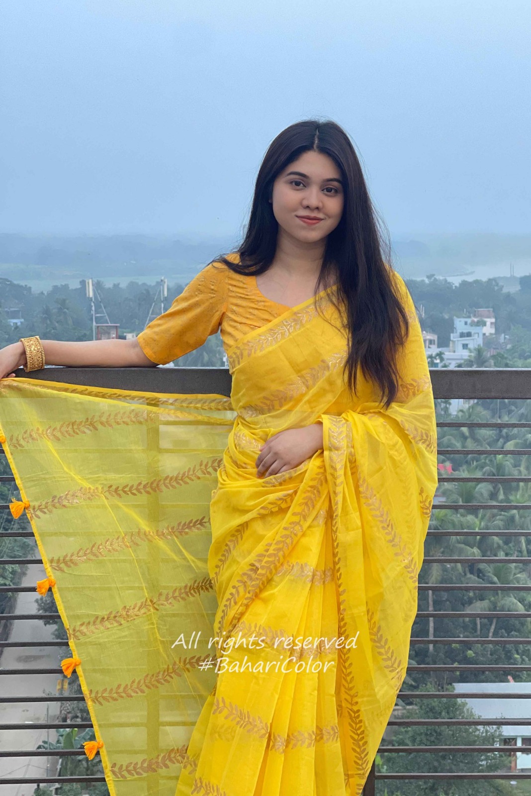 Block Print Sharee with Blouse Piece_img_8
