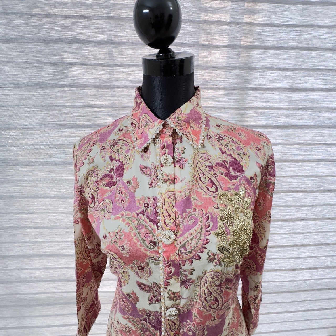 Vintage Paisley Print Shirt Dress - Image 2