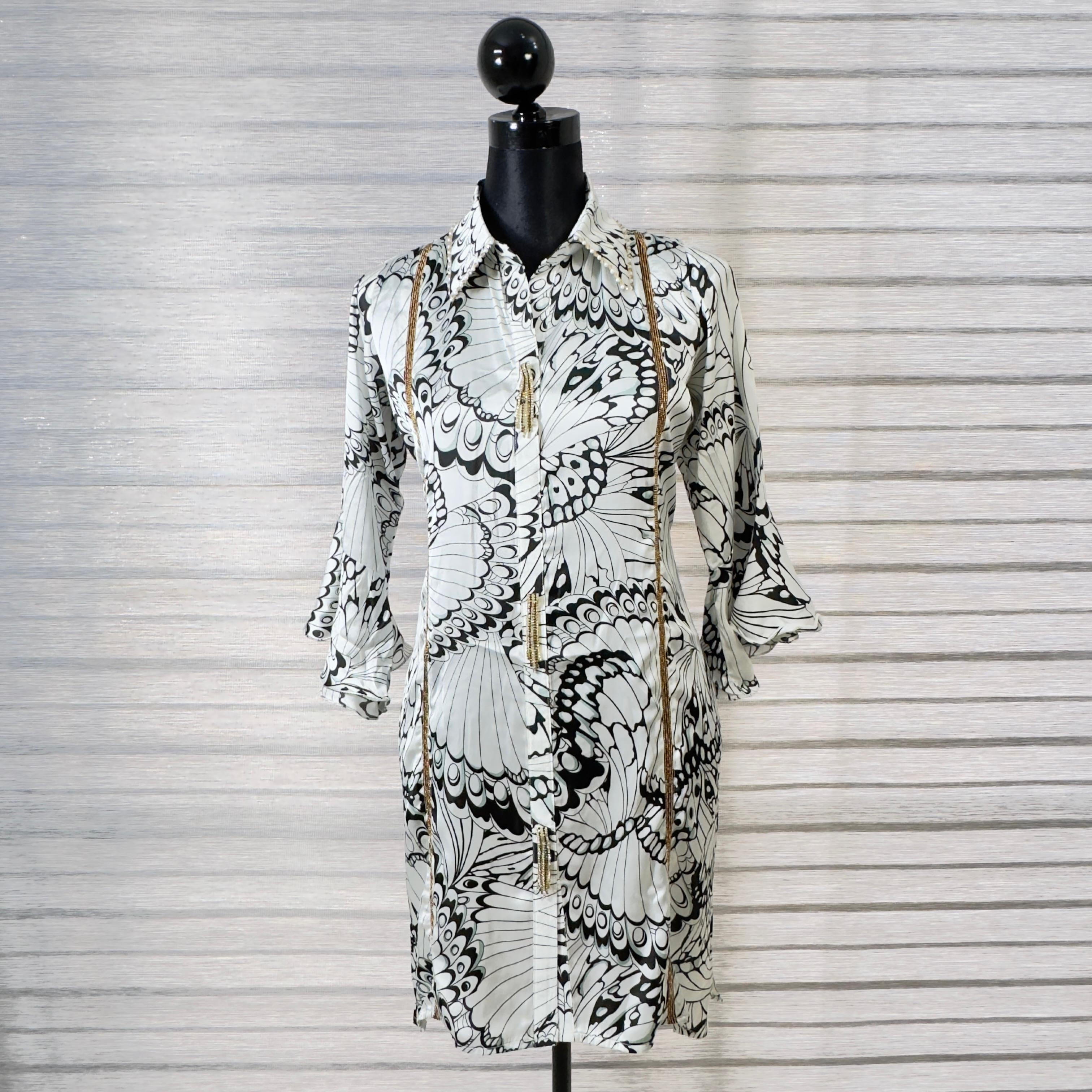 Women's Monochrome Feather Print Co-ord Set with Gold Zip Detailing - Image 1