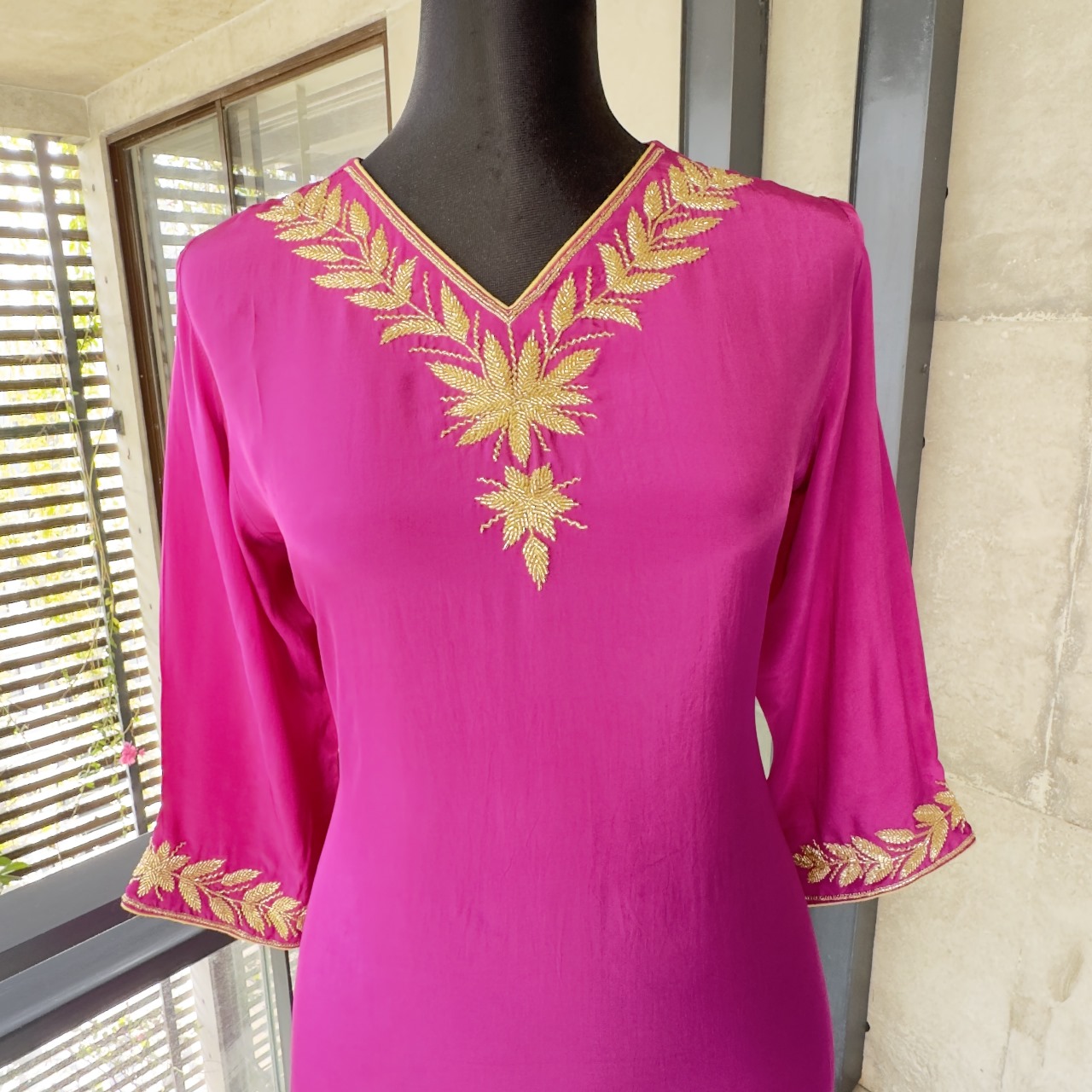 Golden Bloom Embroidered Cord Set - Image 2