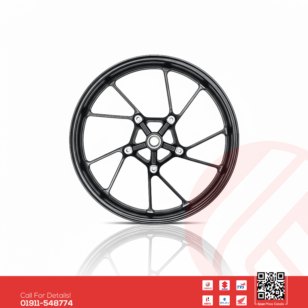 Alloy Rim (Front) for Yamaha FZS V2 (Double disk) bike.
