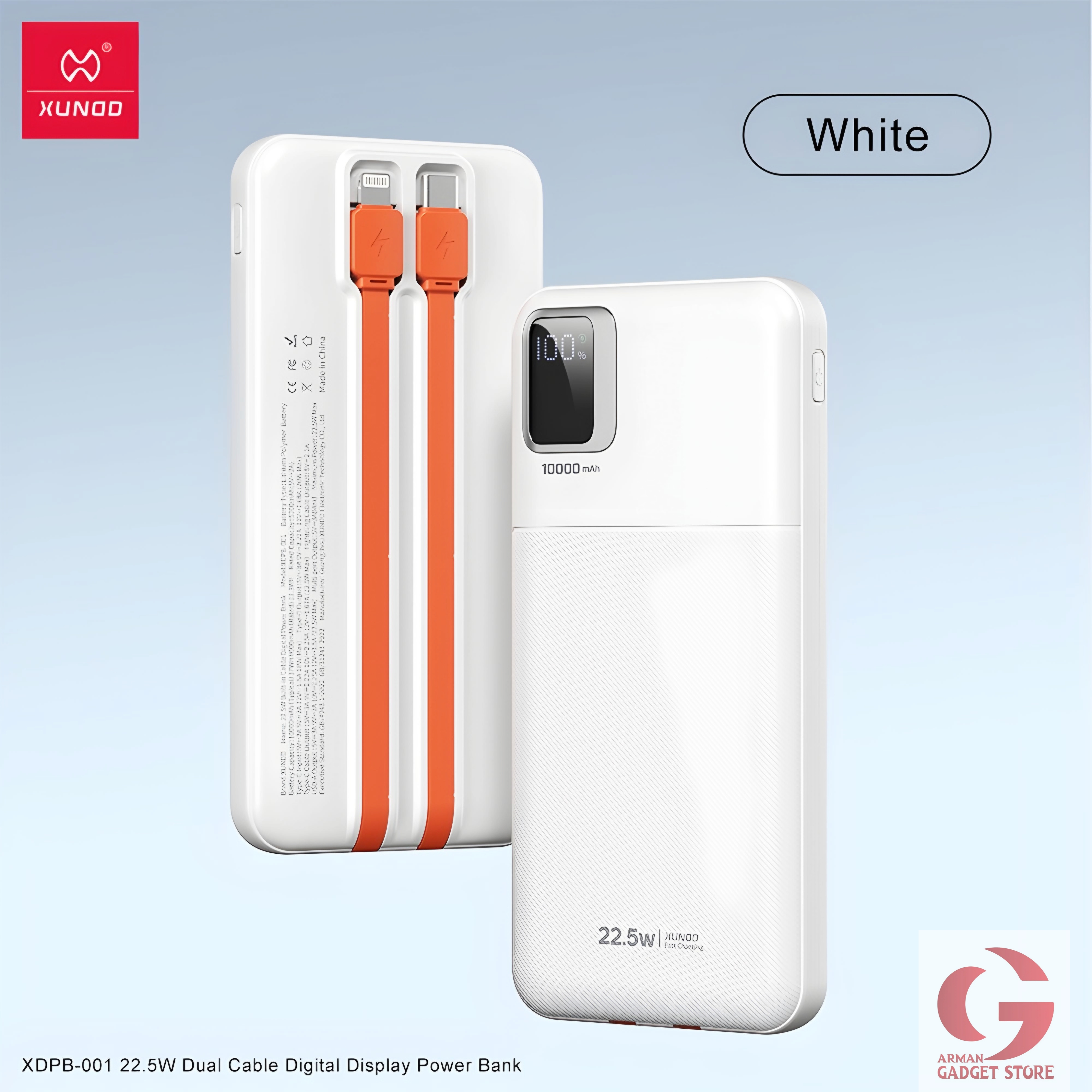 XUNDD XDPB‑001 22.5 W 10 000 mAh Digital Display Fast‑Charging Power Bank_img_1