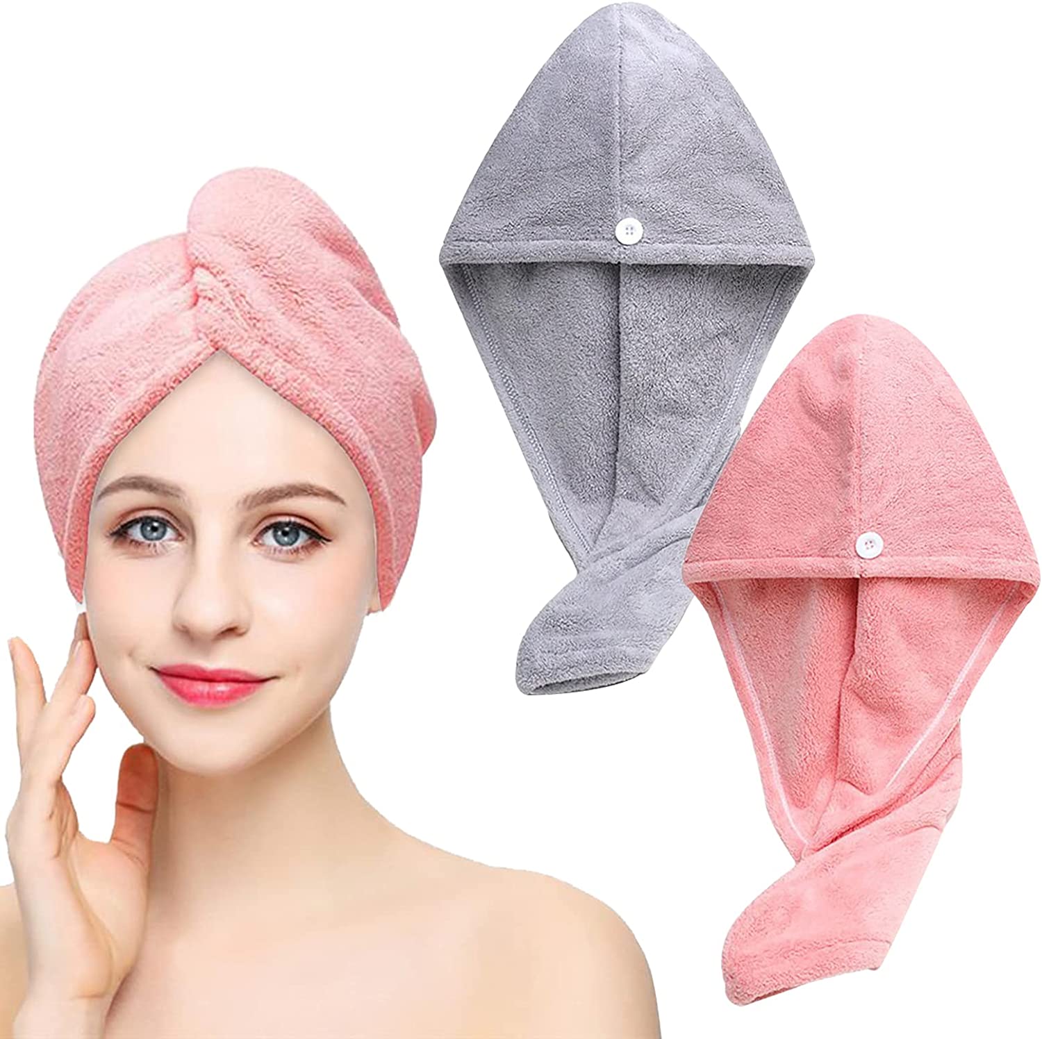 Super Absorbent Microfiber Hair Towel – Quick Dry Hair Wrap with Button for Women – Soft & Lightweight | Price in BD_img_1