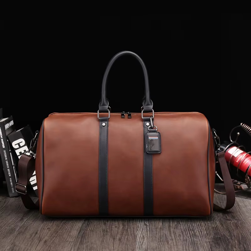 Men’s Large Leather Crossbody Travel Bag – Big Capacity Weekend Tote & Carry-On Duffel | Price in BD_img_1