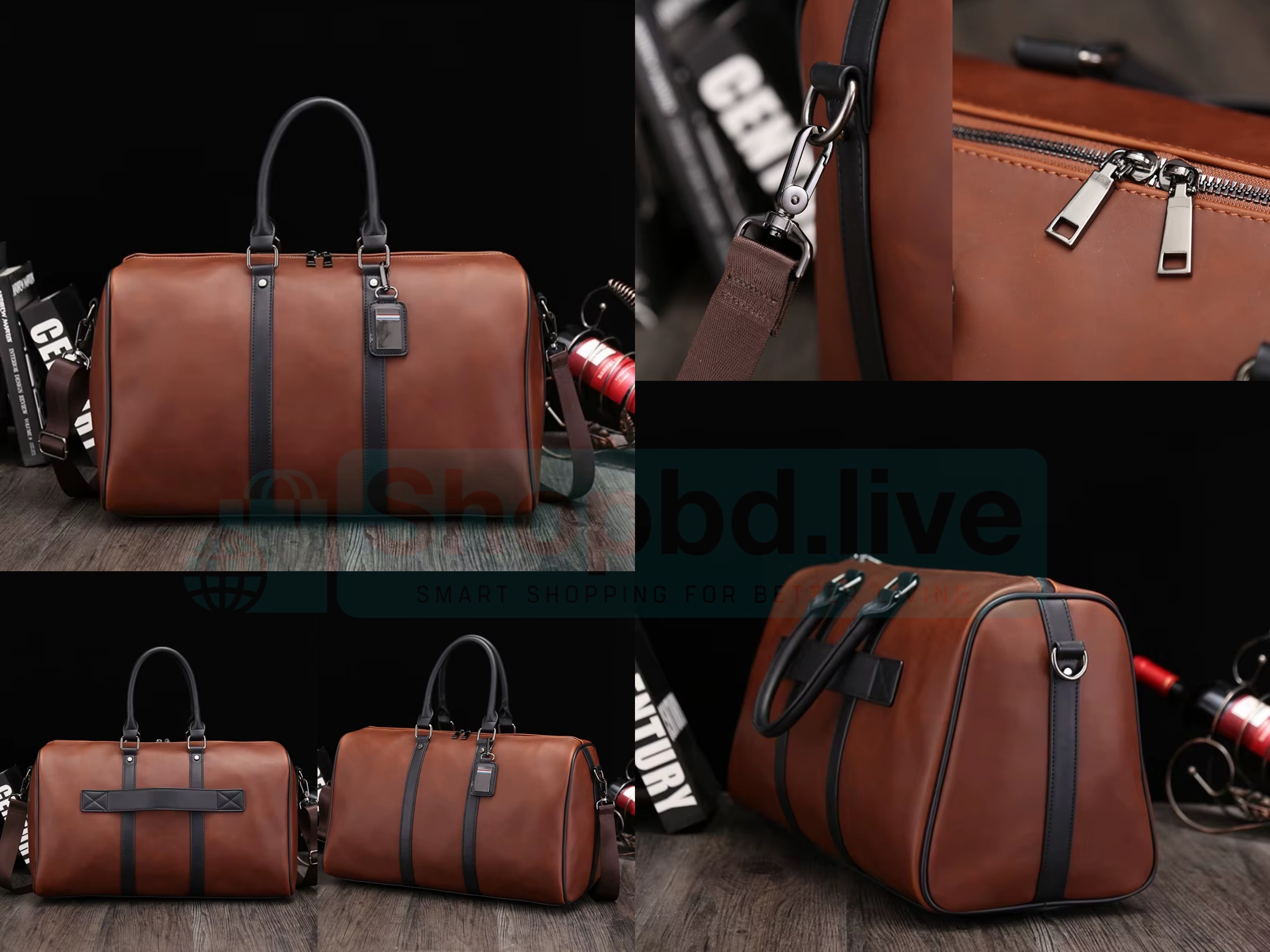 Men’s Large Leather Crossbody Travel Bag – Big Capacity Weekend Tote & Carry-On Duffel | Price in BD_img_0