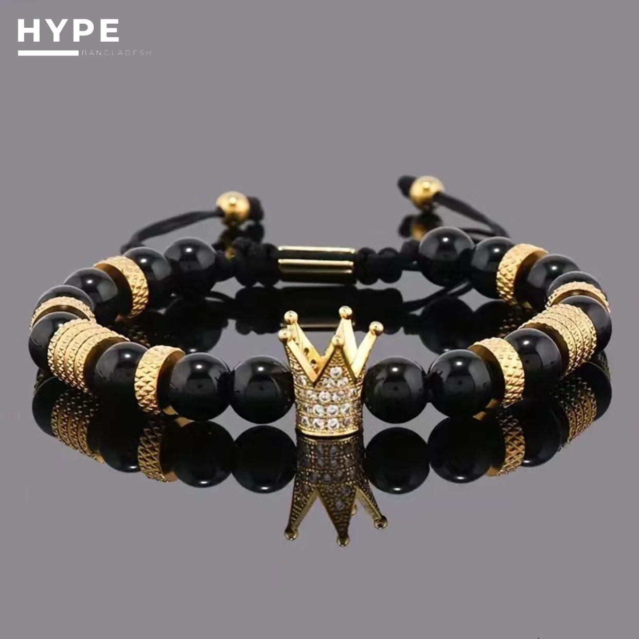 Crown king charm bracelet for men