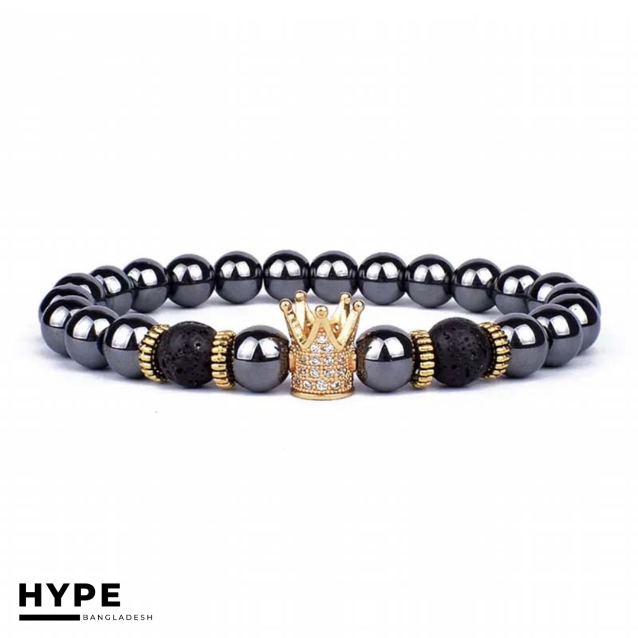 Crown bead bracelet for men