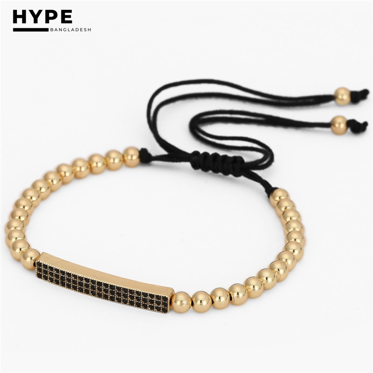 Luxury gold color long strip beads bracelet