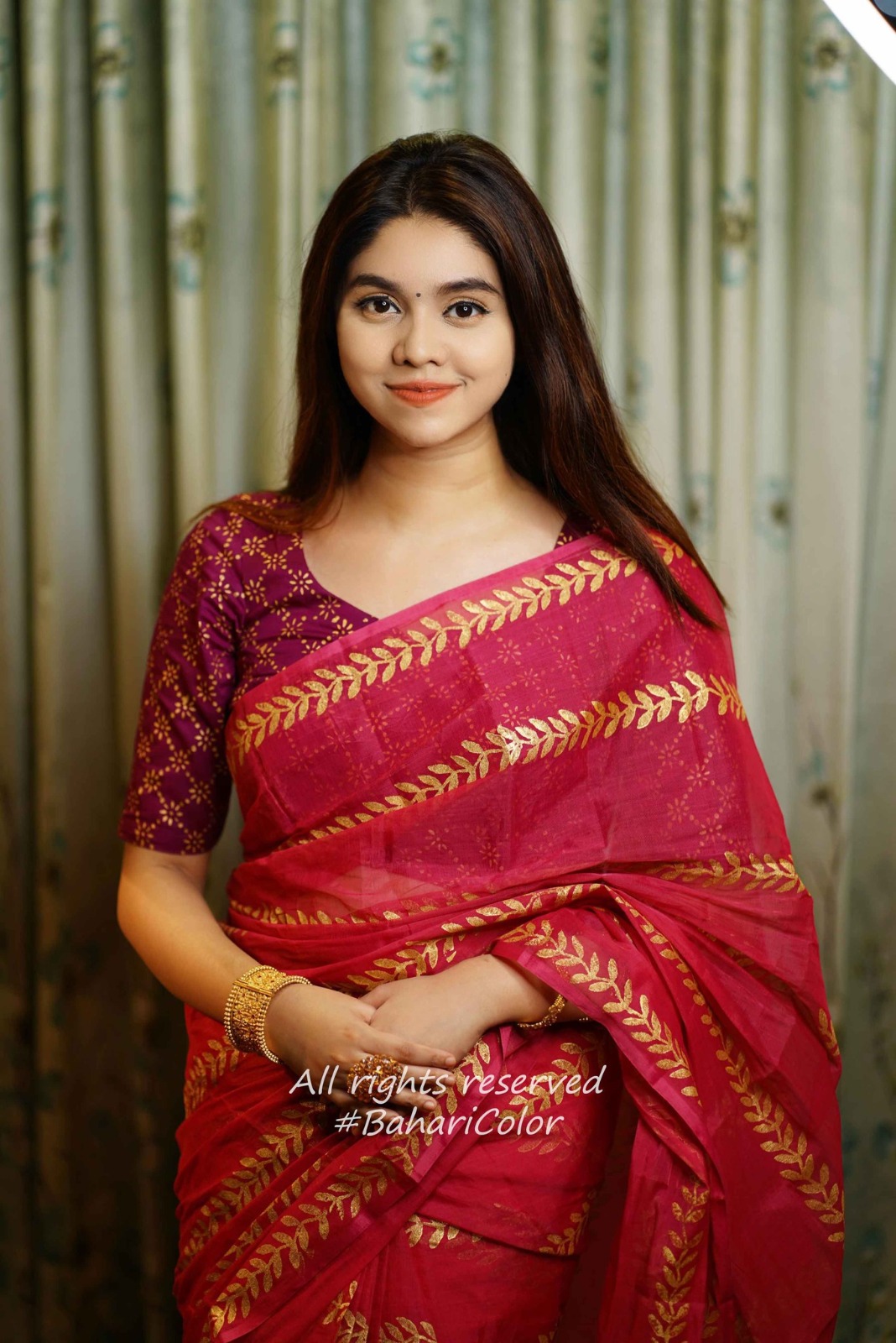 Block Print Sharee with Blouse Piece_img_4