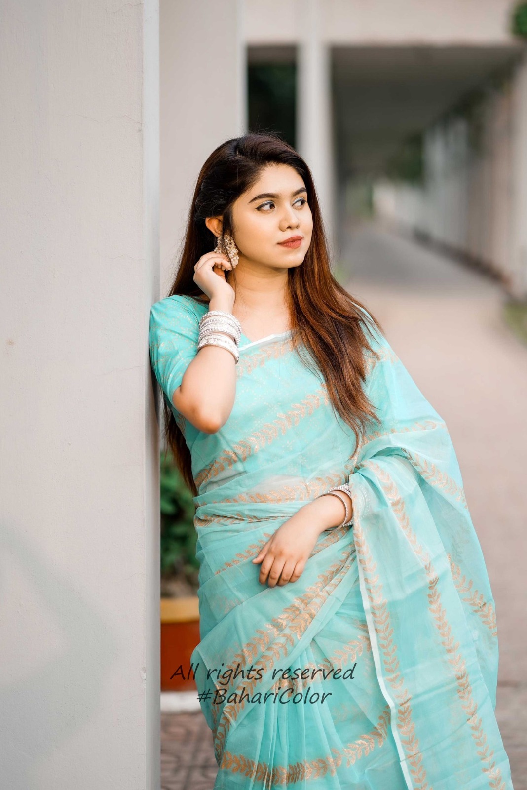 Block Print Sharee with Blouse Piece_img_8