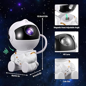Mini Astronaut Star Projector Robot Light for Room Decor_img_1