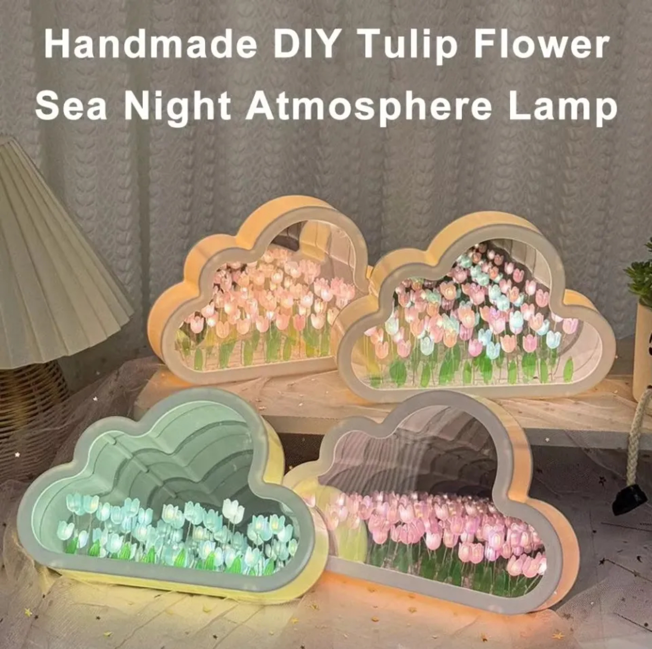 Handmade Tulip LED Night Light Mirror Table Lamp Decor_img_3