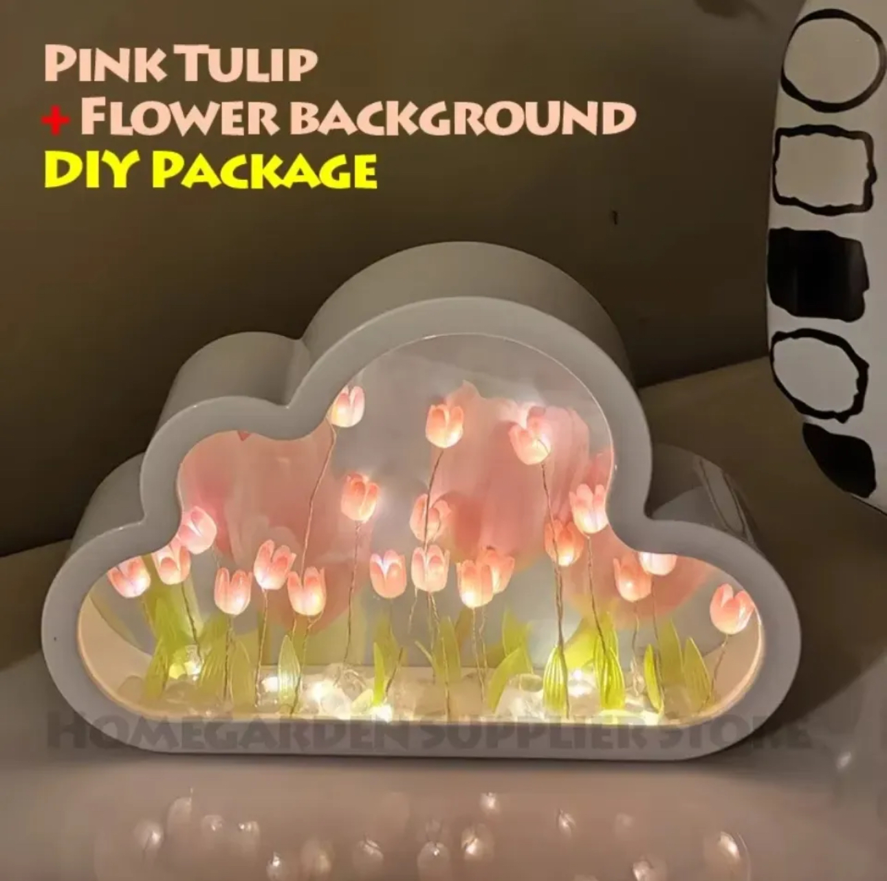 Handmade Tulip LED Night Light Mirror Table Lamp Decor_img_4