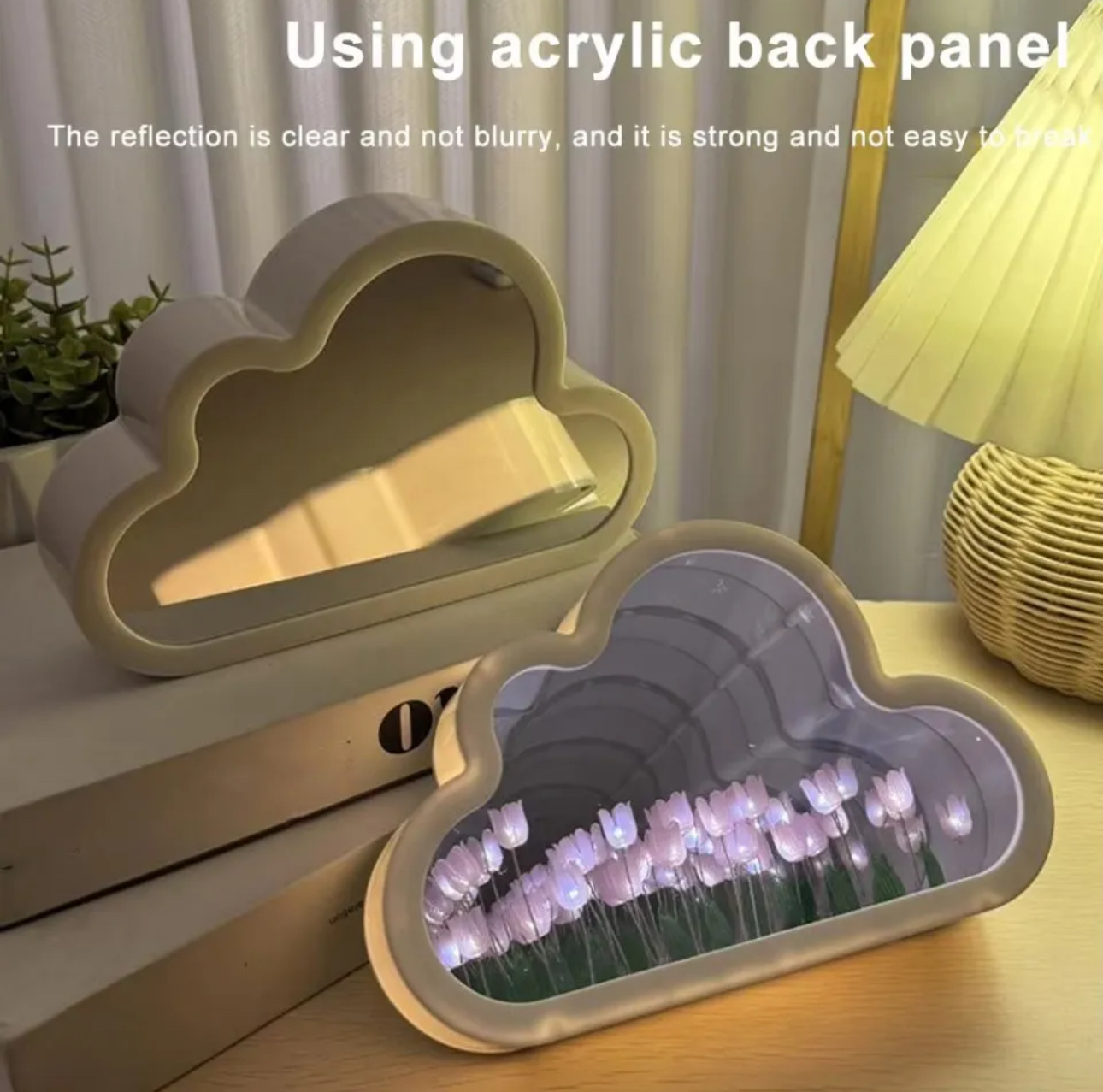 Handmade Tulip LED Night Light Mirror Table Lamp Decor_img_5