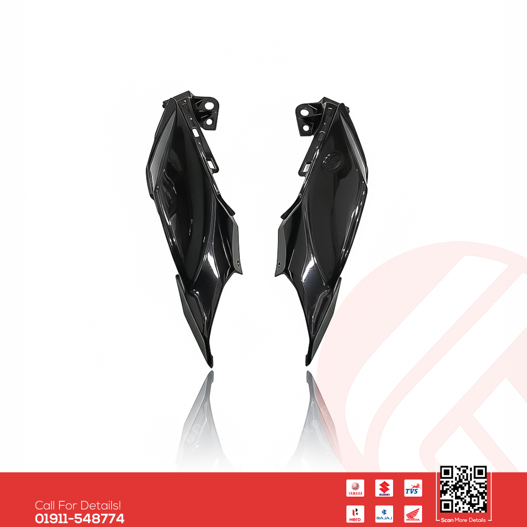 Back Panel Deluxe (Glossy Black) for Yamaha FZS V3 Deluxe & FZS V4 bike.