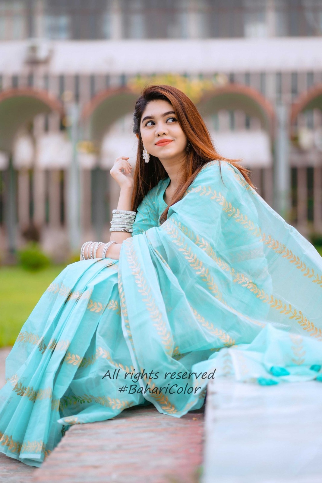 Block Print Sharee with Blouse Piece_img_11