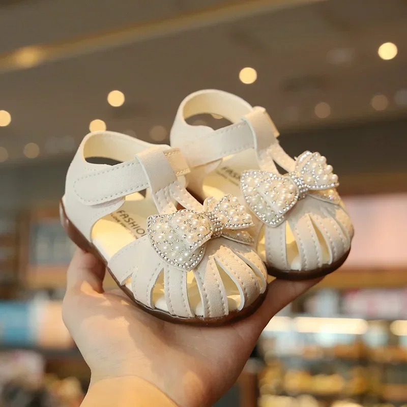 Kids Girls Reinstone Bow Knot Stylish Summer Sandals (6 months - 3 years)_img_1