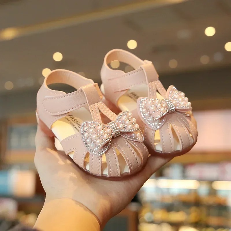 Kids Girls Reinstone Bow Knot Stylish Summer Sandals (6 months - 3 years)_img_2