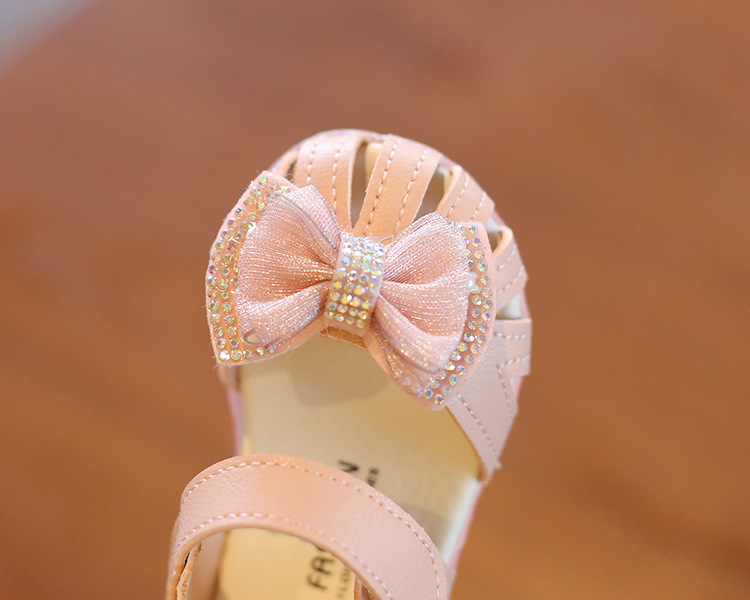 Kids Girls Reinstone Fabric Bow Knot Stylish Summer Sandals (6 months - 3 years)_img_3