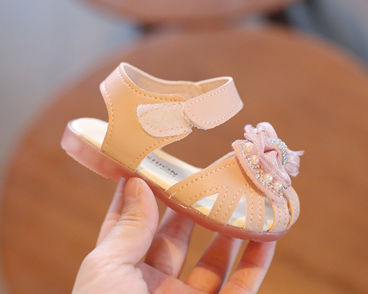 Kids Girls Reinstone Fabric Bow Knot Stylish Summer Sandals (6 months - 3 years)_img_5