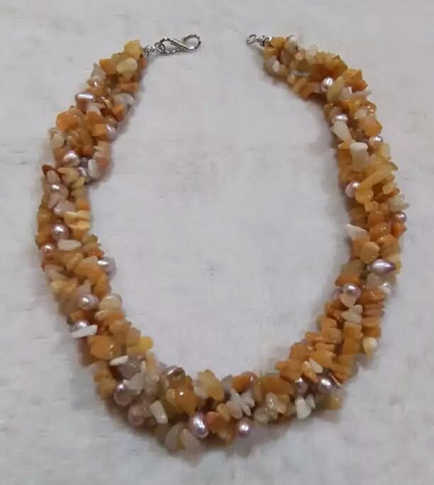 Coral stone & Pearl Combination neckpiece_img_3