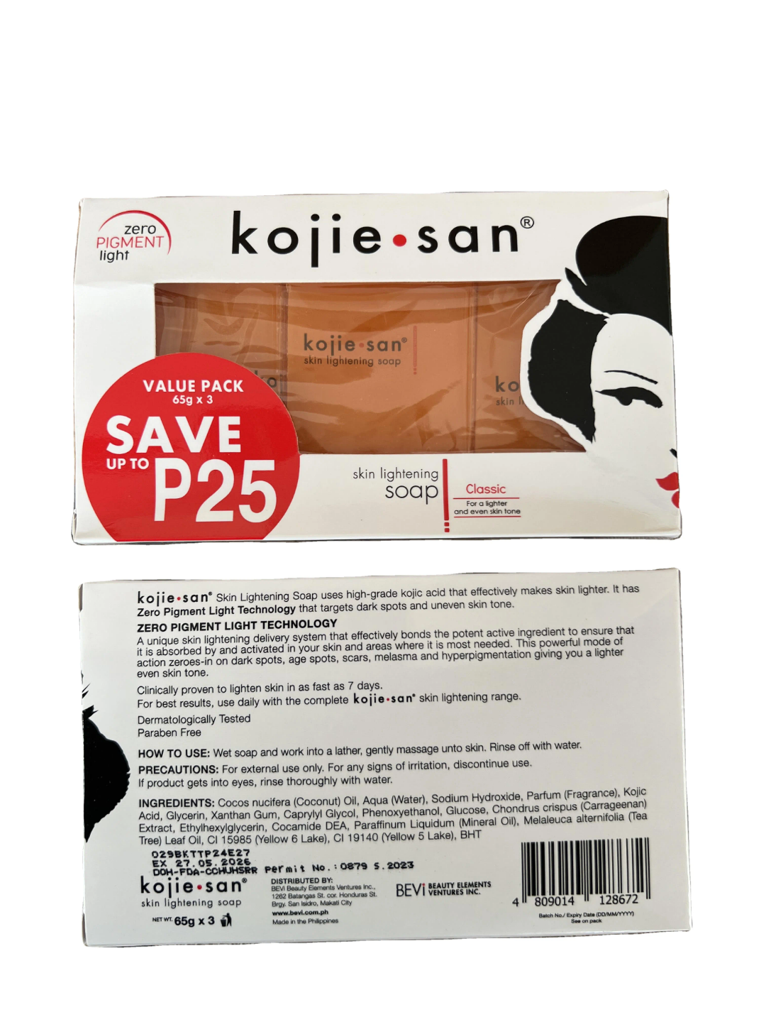 Kojie San Skin Lightening Soap 65gm x3pcs