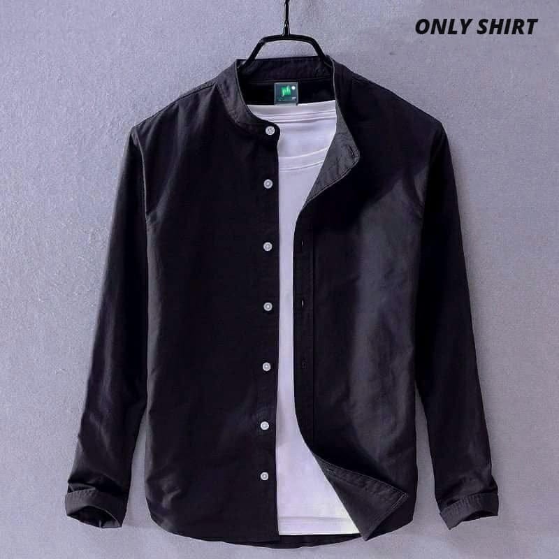 Solid Color Cotton Shirt (Only Shirt_img_4