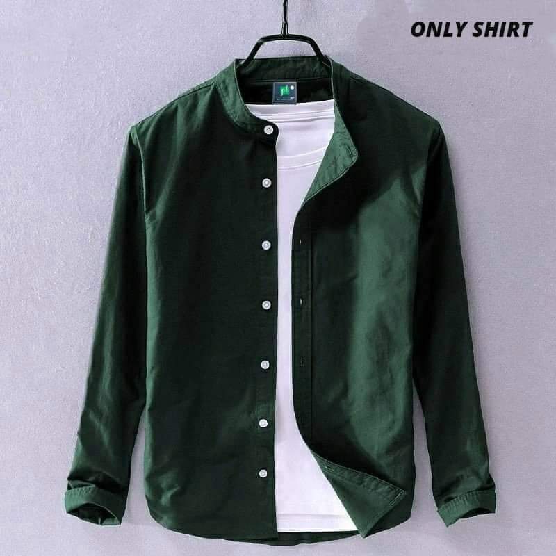 Solid Color Cotton Shirt (Only Shirt_img_6