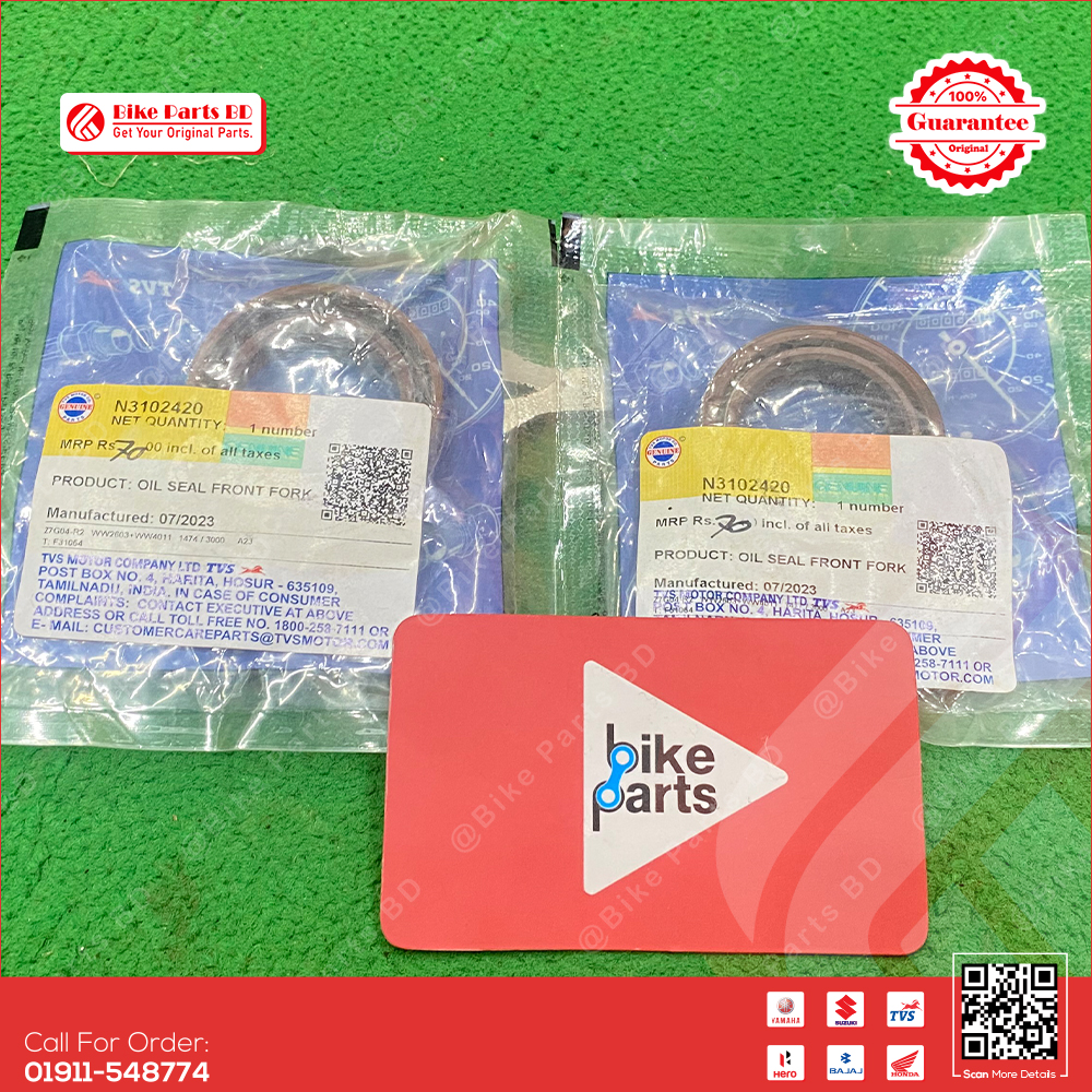 Fork Oil Seal (1 pcs) for TVS RTR 2V 150c, 160cc, Rider 125cc, Metro & Sticker bike.
