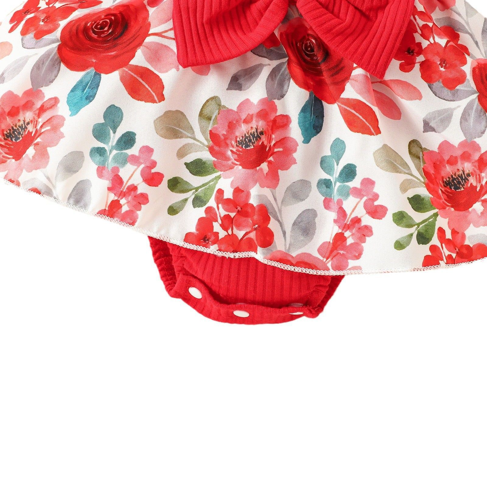 Baby Girl Sleeveless Lace Floral Romper Dress with Headband (0 to 12 months)_img_9