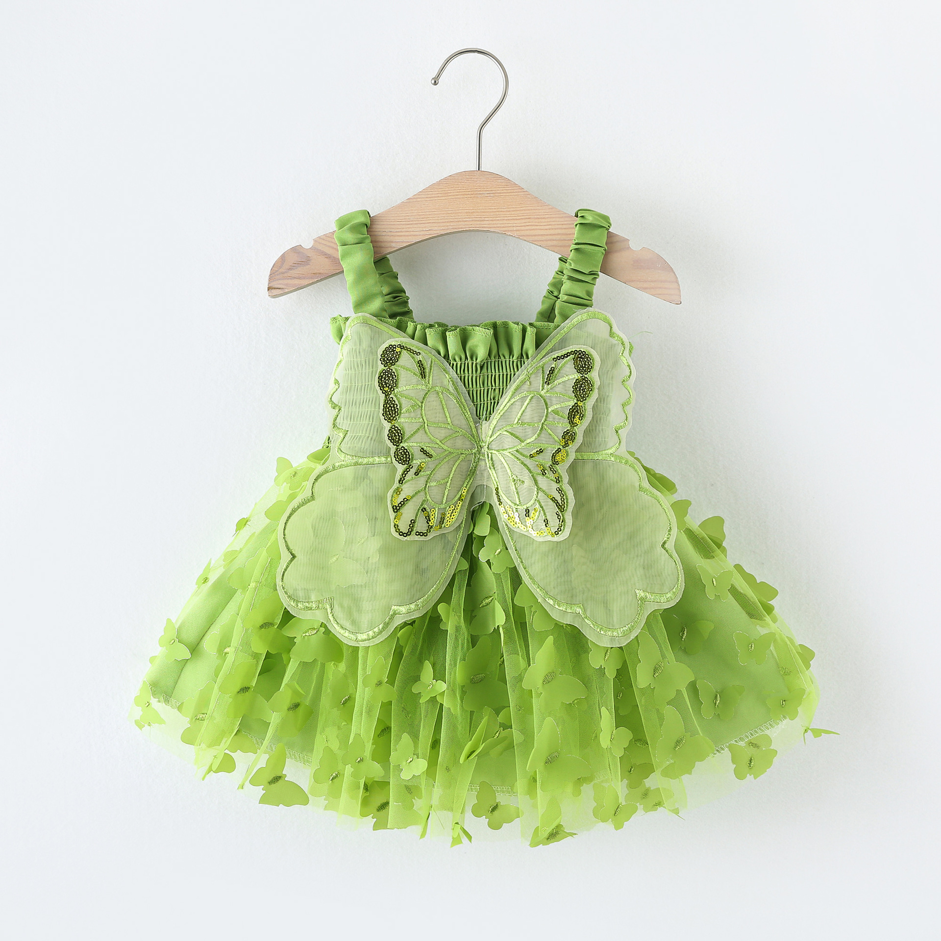 Baby Girl Butterfly Wings Fairy Sleeveless Pleated Lace Summer Dress (6 months to 3 years)_img_10