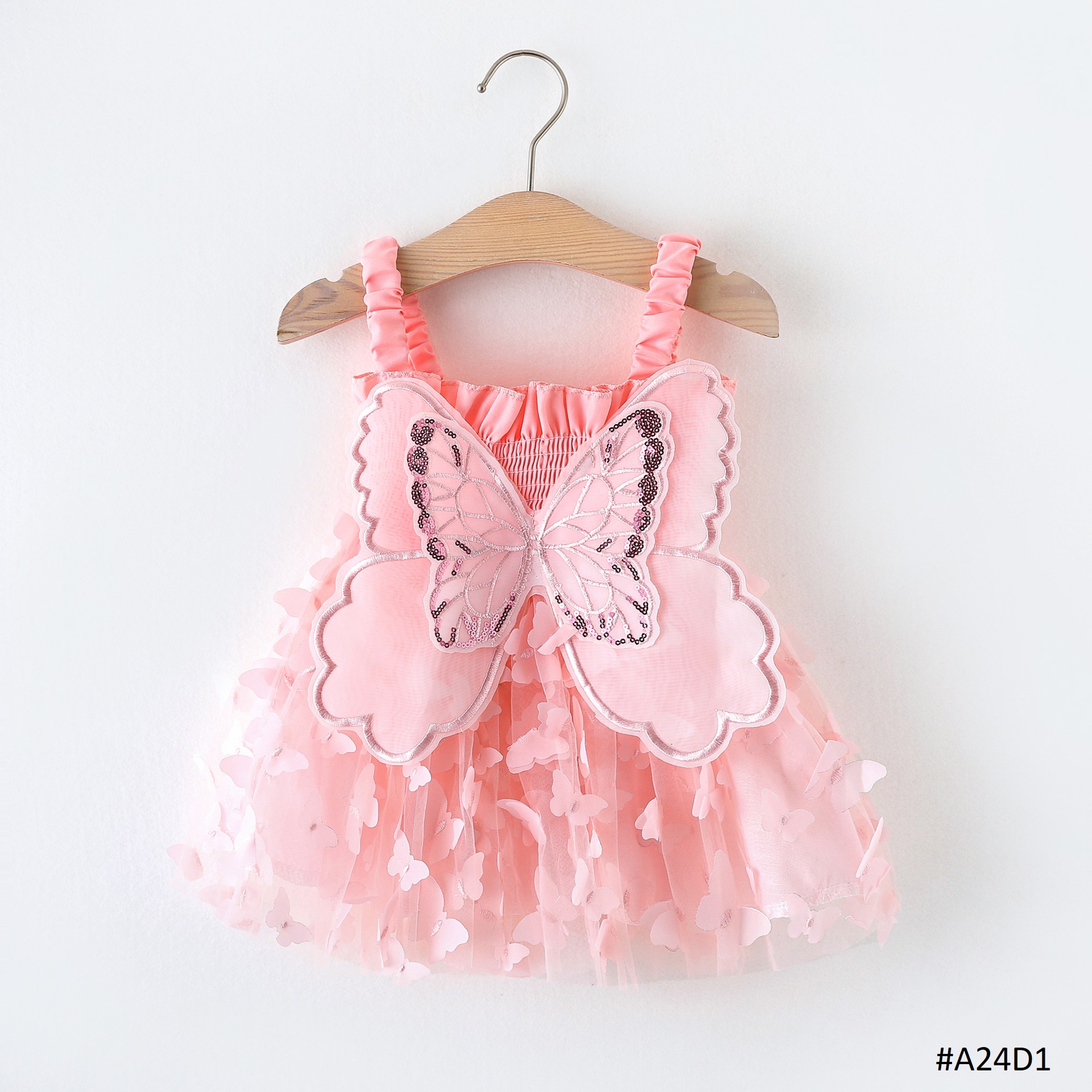 Baby Girl Butterfly Wings Fairy Sleeveless Pleated Lace Summer Dress (6 months to 3 years)_img_6