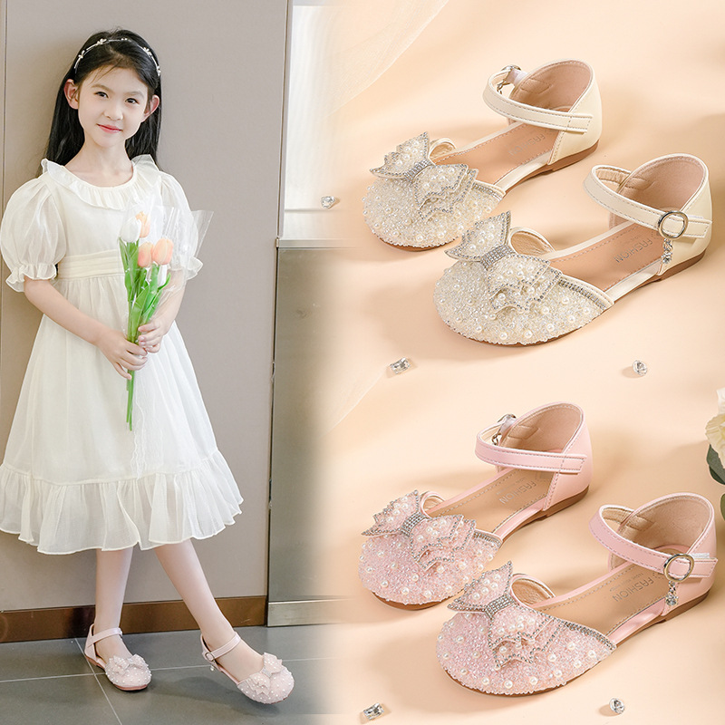 Kids Girls Pearl Bow Princess Shoes (2 years to 8.5 years)_img_1