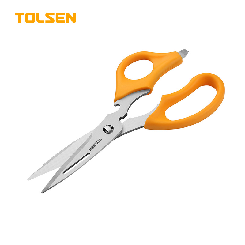 TOLSEN 30049 Multi-Purpose Scissors | 10-in-1 Industrial Tool | Non-Slip Handle | Stainless Steel Blade | Model: 30049