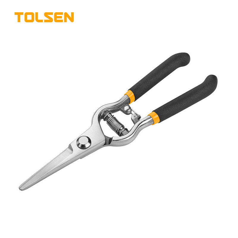 TOLSEN 31019 Straight Garden Pruning Shear | 8" (200mm) | Fine Polished | Dipped Handle | Model: 31019_img_0