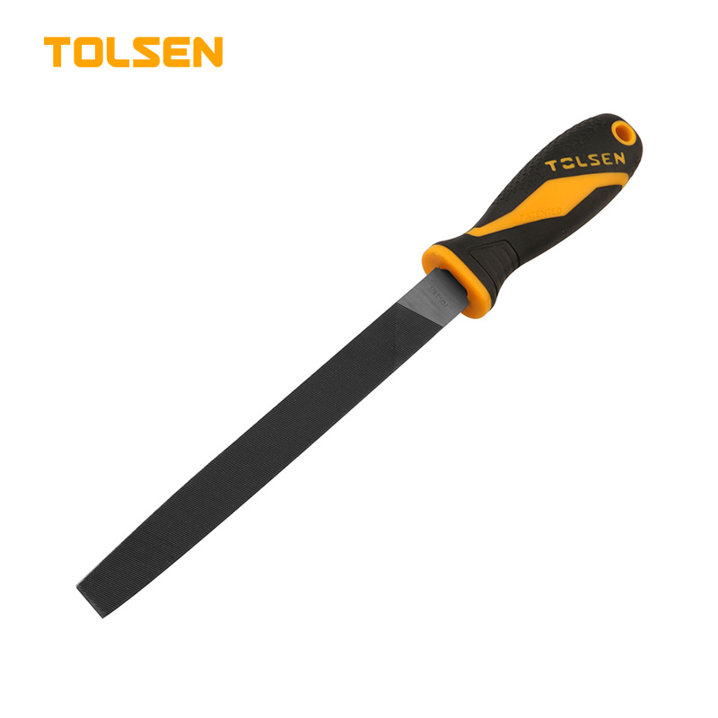 TOLSEN 32001 Steel File (Flat) | 8" (200mm) | T12 Carbon Steel | TPR Handle | Model: 32001