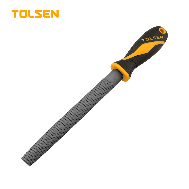 TOLSEN 32025 Wood File (Half Round) | 8" (200mm) | #45 Carbon Steel | TPR Handle | Model: 32025