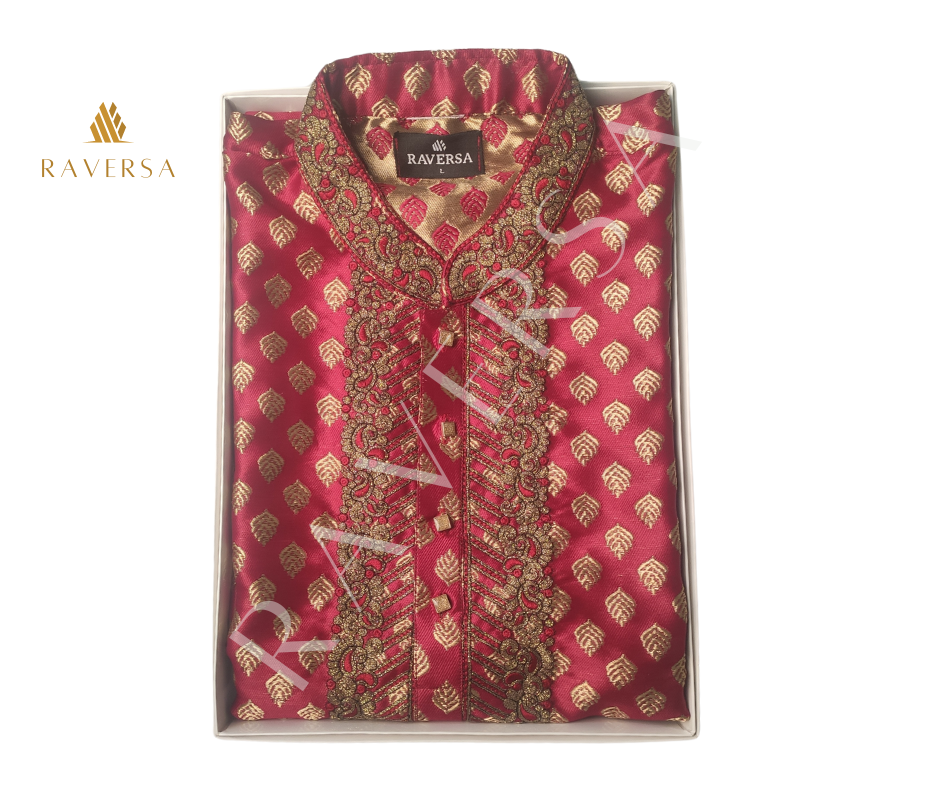 Premium High Quality Katan Panjabi Embroidery Work Eid Collection 2025 . Imported.