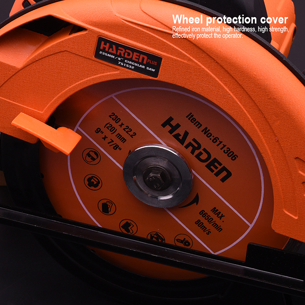 HARDEN 235mm Circular Saw, 2300W, (9-1/2"), Hand Electric Saw Machine Electric Circular Saw For Wood Cutting; Model 751532_img_2