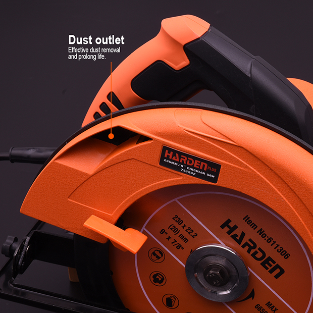 HARDEN 235mm Circular Saw, 2300W, (9-1/2"), Hand Electric Saw Machine Electric Circular Saw For Wood Cutting; Model 751532_img_5
