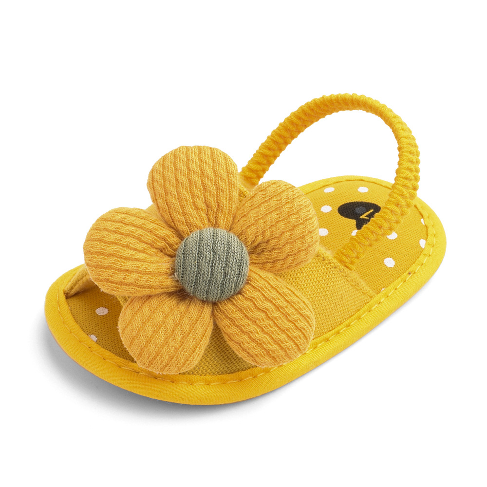 Baby Girls Fabric Non-Slip First Walkers Flat Sole Sunflower Sandals (0-15 months)_img_1